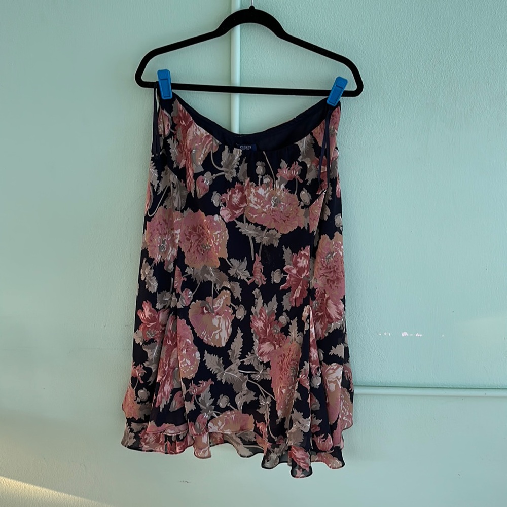 Chaps by Ralph Lauren. Size 1X. Ruffle two tier hem.Elasticized top.dress/skirt.
